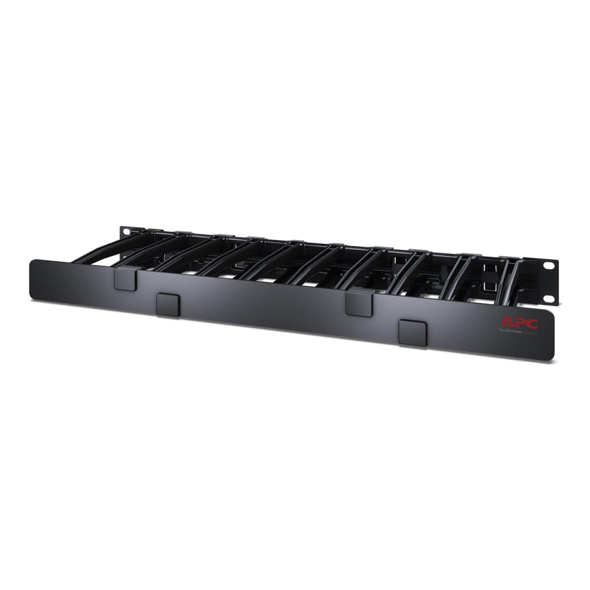 Horizontal Cable Manager, 1U x 6in Deep, Single-Sided with Cover