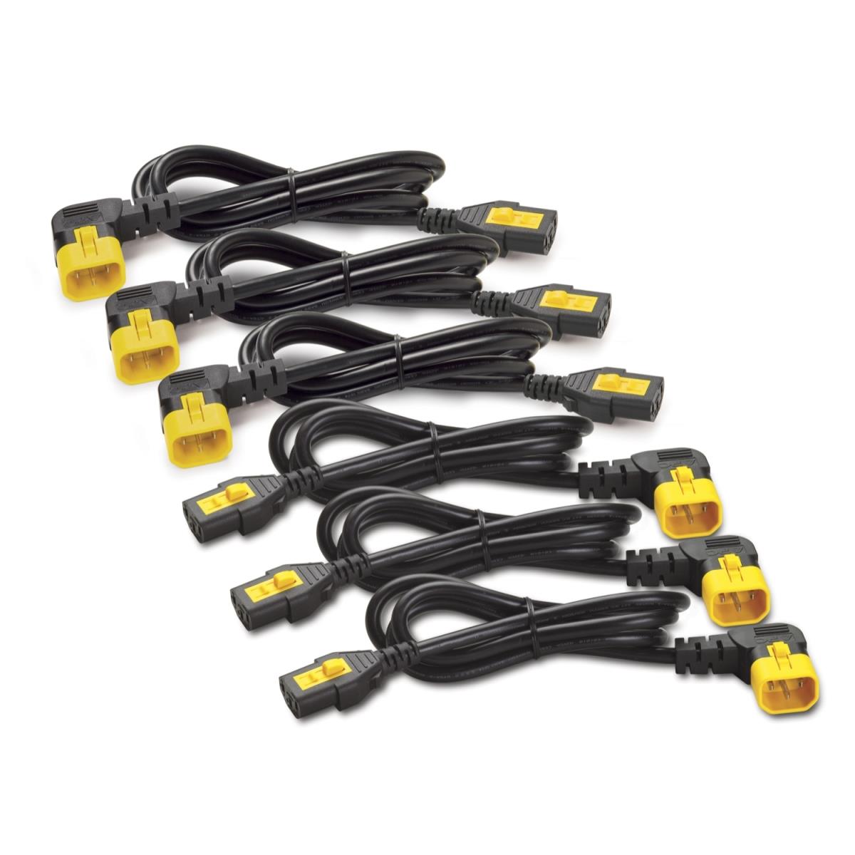 Power Cord Kit (6 ea), Locking, C13 TO C14 (90 Degree)/ 0.6m