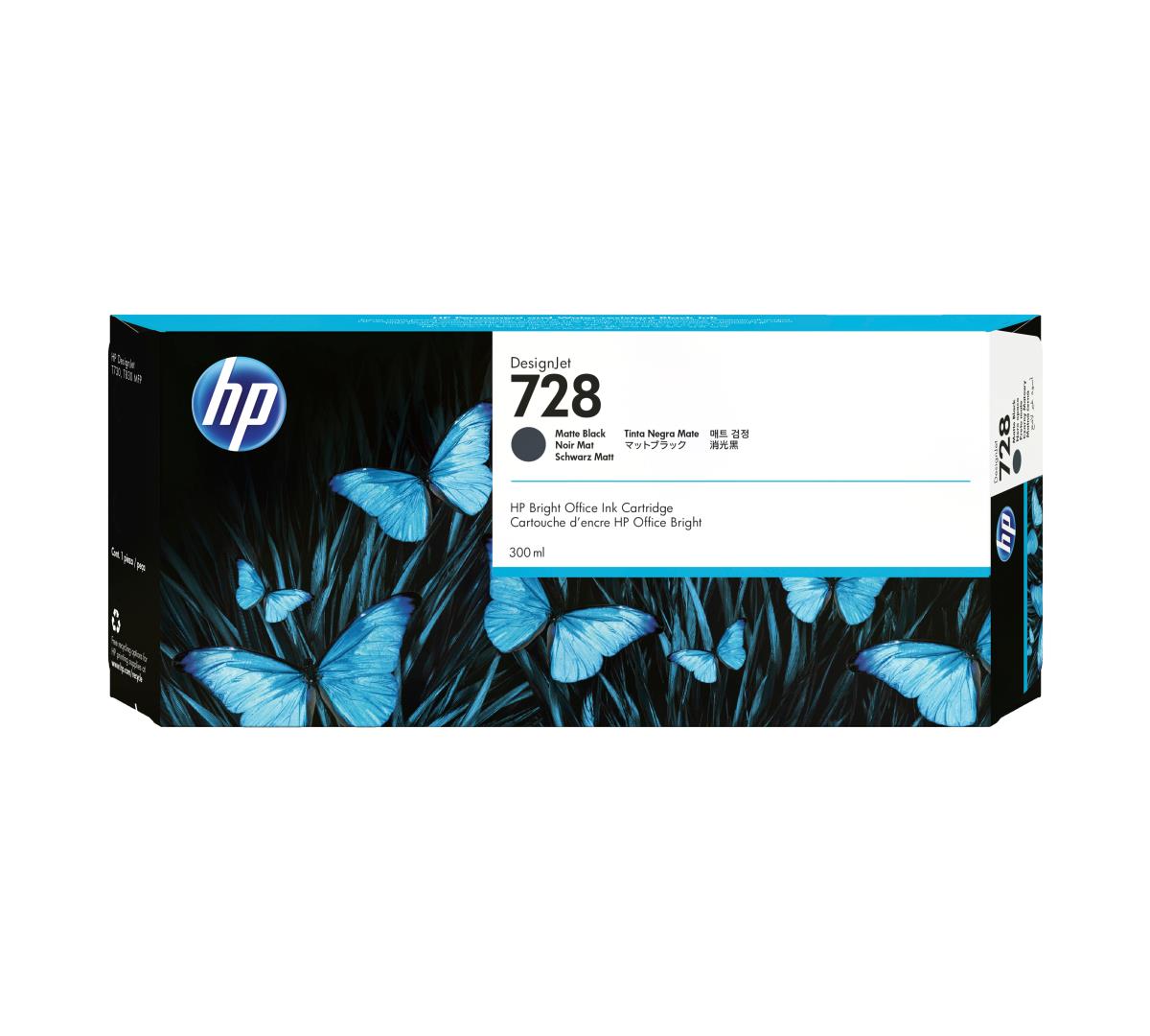 HP Ink Cartridge - No 728 - 300ml - Matte Black