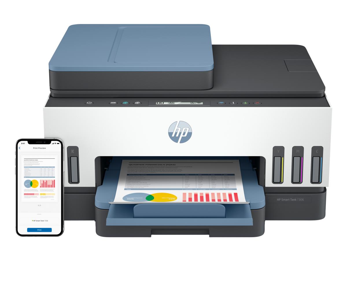 HP Smart Tank 7306 - All-in-One Printer - Inkjet - A4 - USB / Wi-Fi / Bluetooth / Ethernet