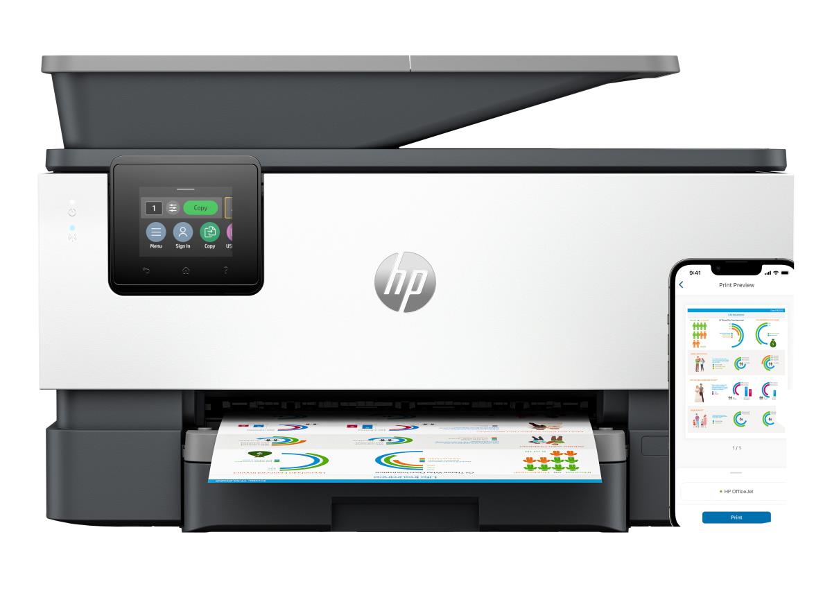 HP OfficeJet Pro 9120b - Color All-in-One Printer - Inkjet - A4 - USB / Wi-Fi / Bluetooth / Ethernet
