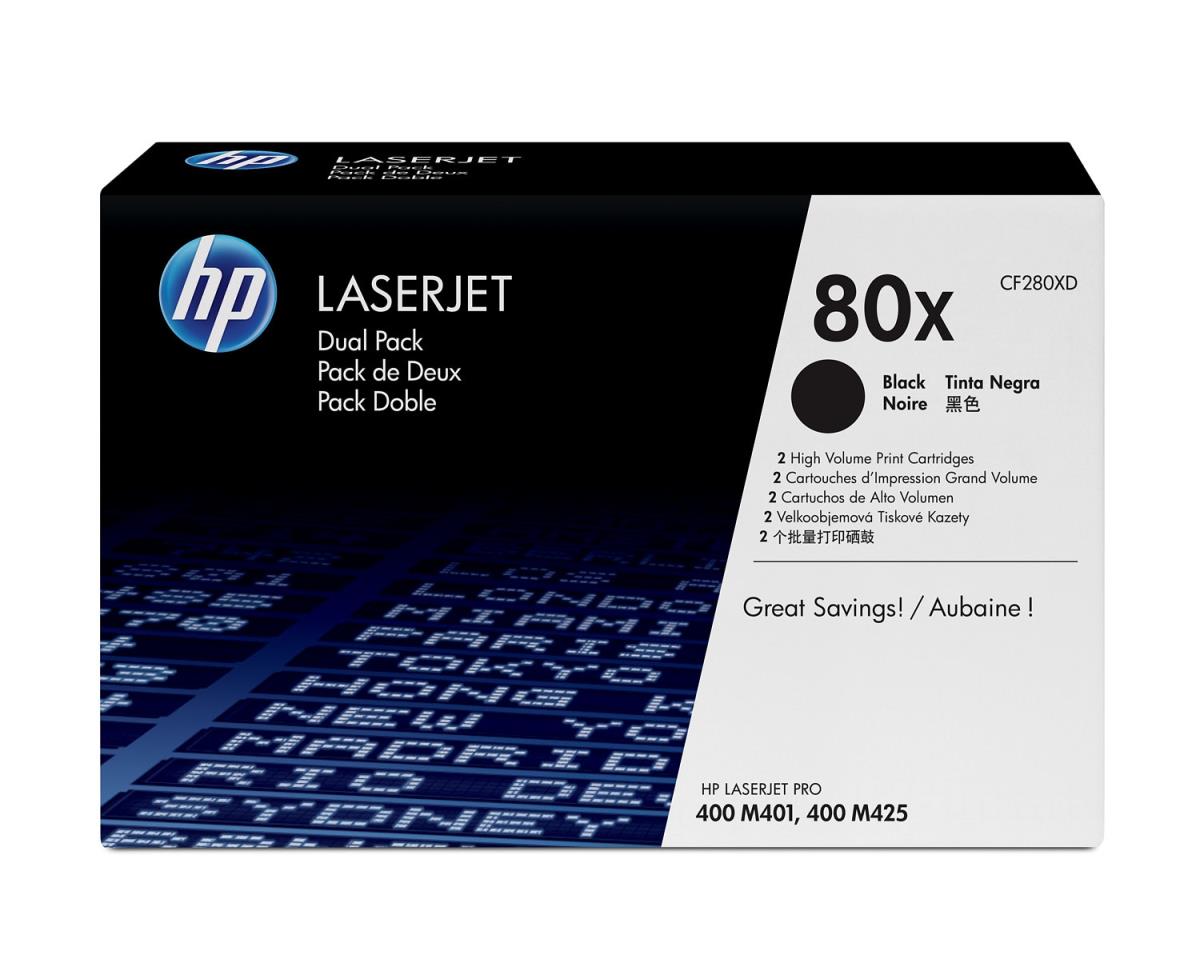 HP Toner Cartridge - No 80X - 6.9k Pages - Black - Dual Pack