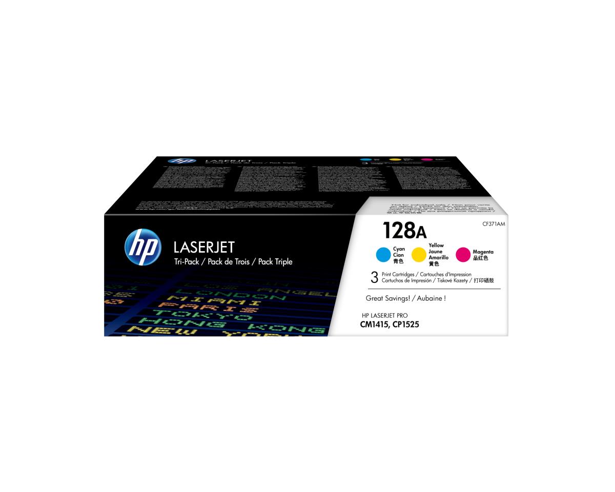 HP Toner Cartridge - No 128A - 1.3k Pages - CMY - 3 Color Pack