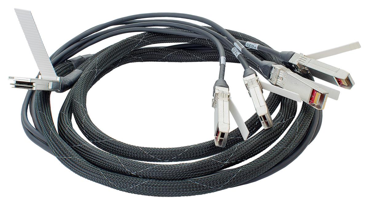 HPE BladeSystem c-Class 40G QSFP+ to 4x10G SFP+ 3m Direct Attach Copper Splitter Cable (721064-B21)