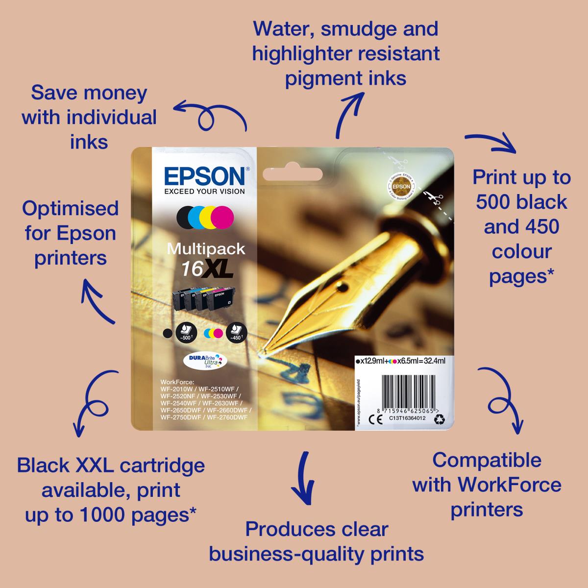 Ink Cartridge - 16xl Durabrite Ultra - 6.5ml - Magenta