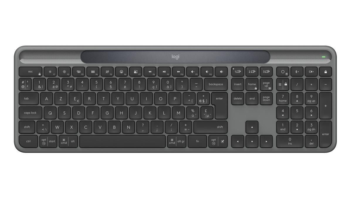 Signature Slim Solar+ K980 Wireless Keyboard - Bluetooth - Self Charging - Graphite - Azerty Belgian