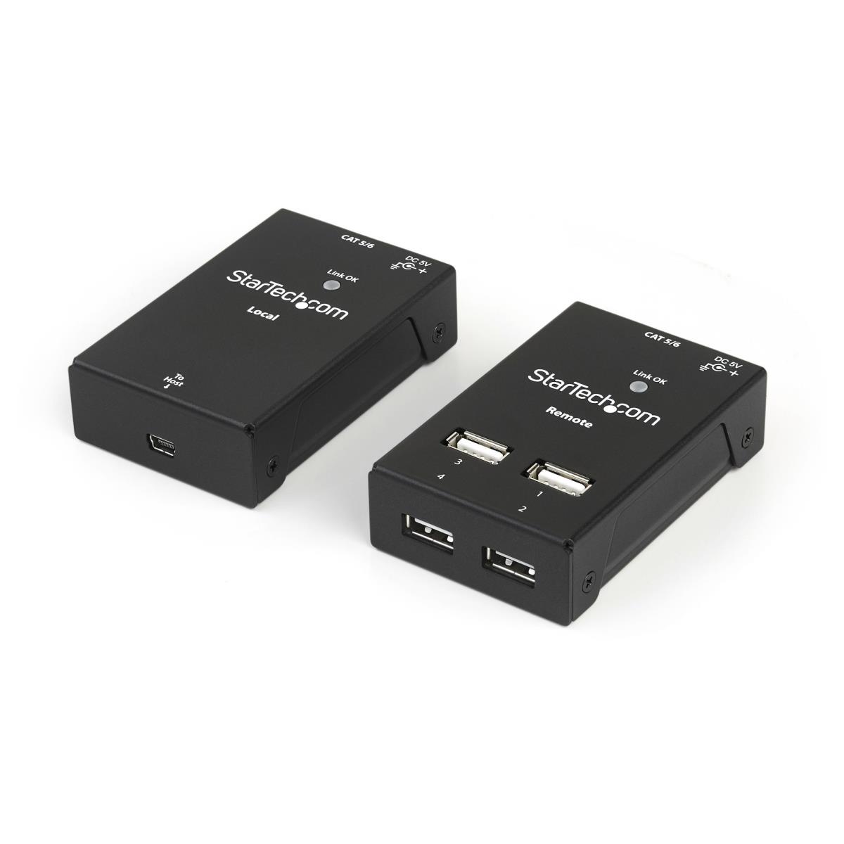 USB 2.0 Extender - Up To 130ft Over Cat5 - 165ft W/ CAT6 4 Port