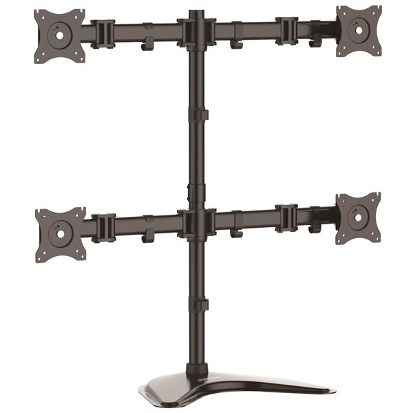 Quad-monitor Stand For Up To 27in Monitors - Steel - Adjustable