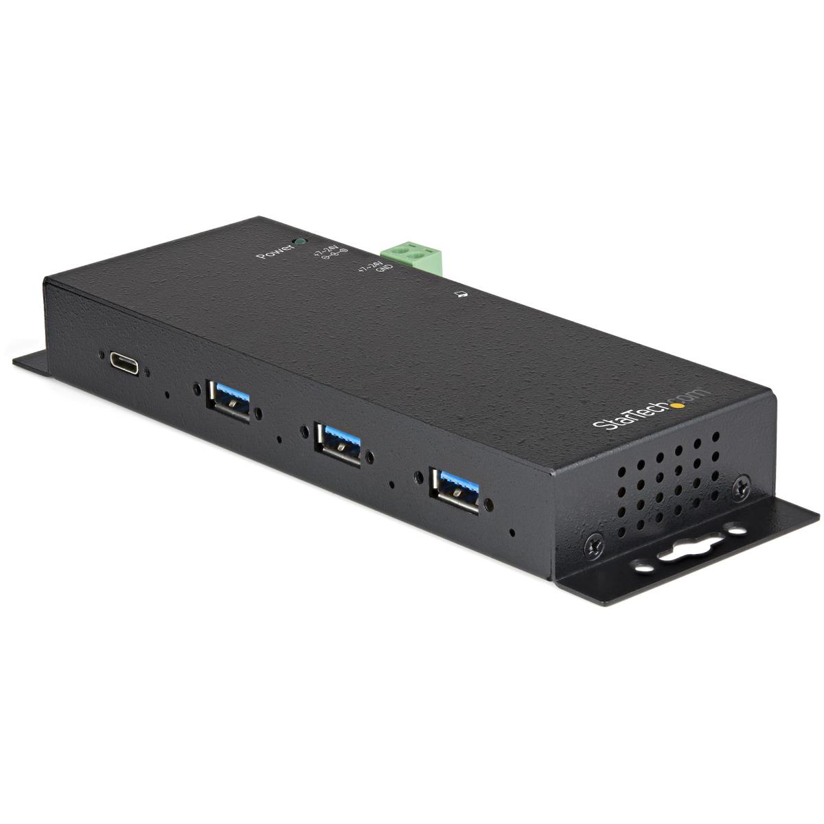 USB C Hub 10gbps 4 Port - Metal Industrial USB 3.2/3.1 Gen 2