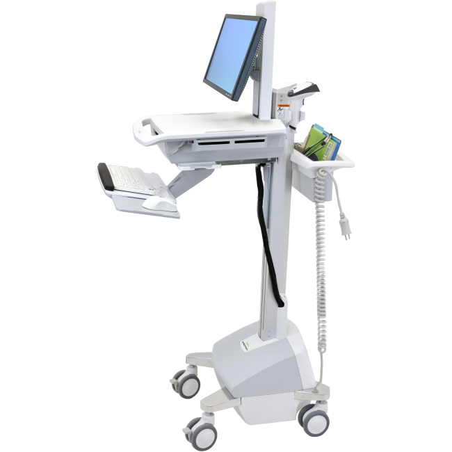 Styleview Emr Laptop Cart LiFe Powered (white Grey And Polished Aluminum) Eu
