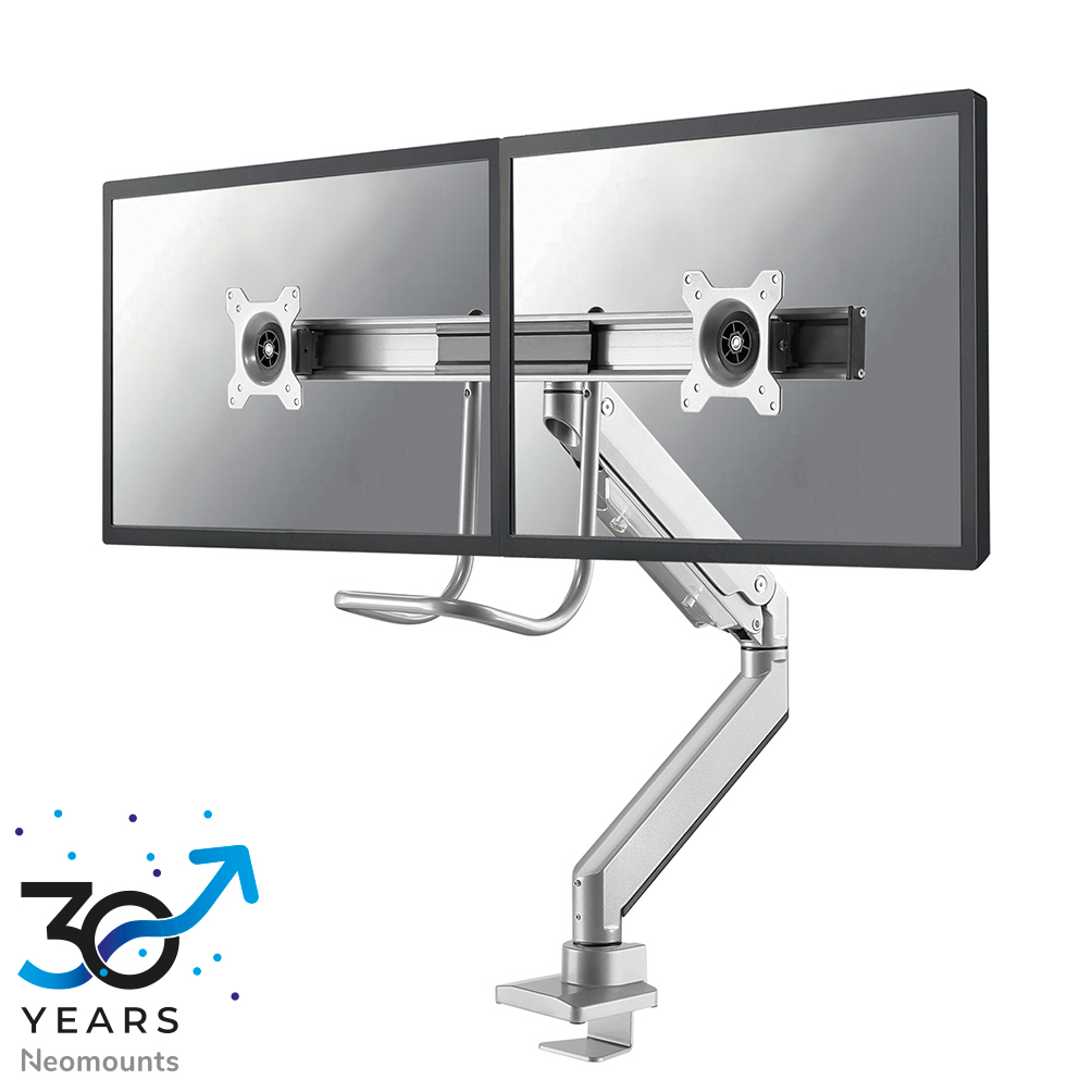 Monitor Mount - Desk - 2 Monitor - Full Motion - 10 To 32in - Silver