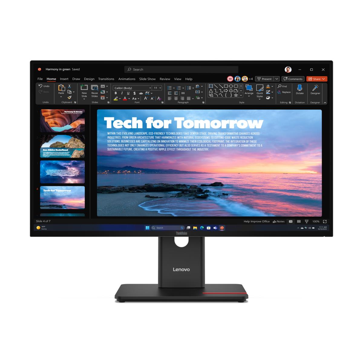 Desktop USB-C Monitor - ThinkVision T27QD-40 - 27in - 2560x1440 (QHD) - IPS 99% sRGB 99% BT709