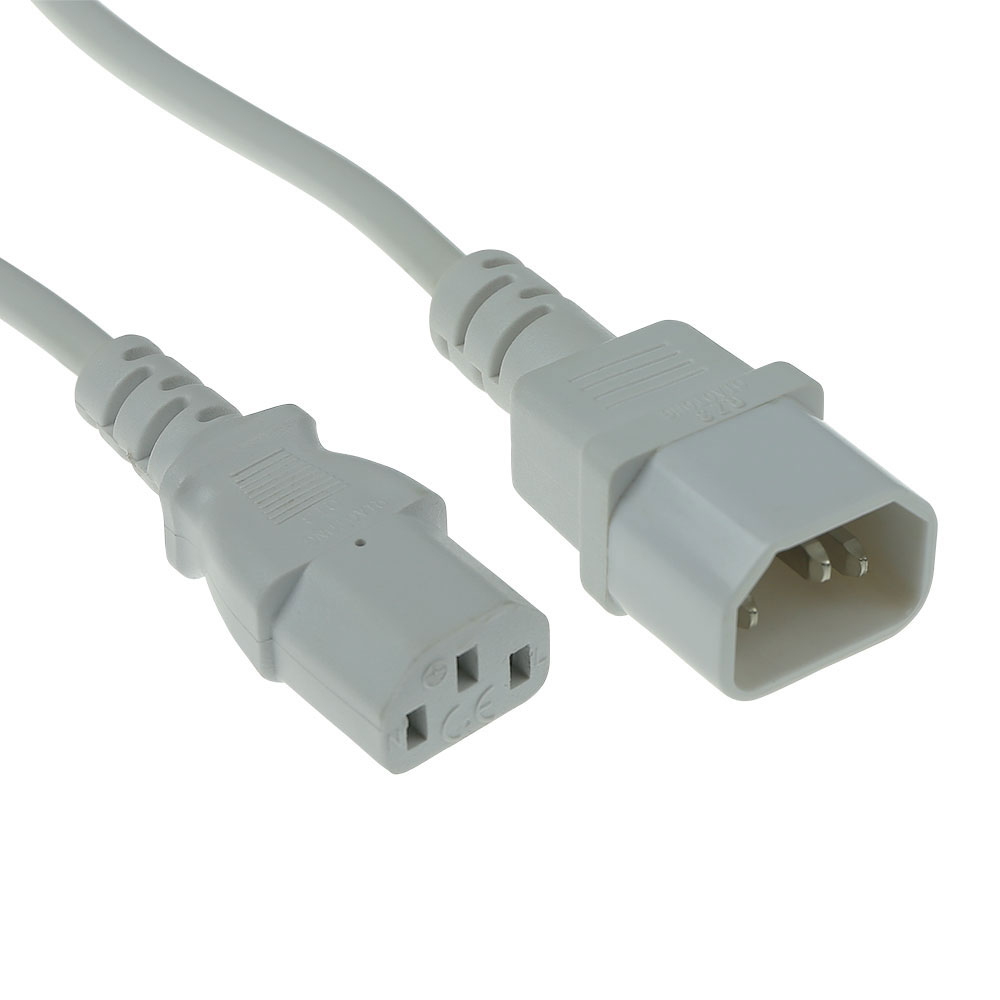 Powercord C13 To C14 White 0.6m