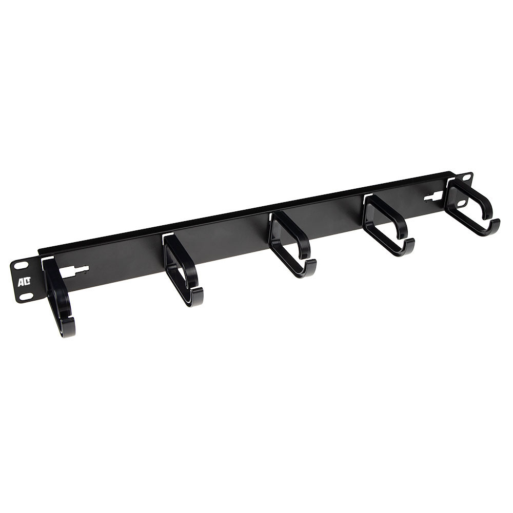 Cable Management Panel 5 Plastic Rings 1u Black