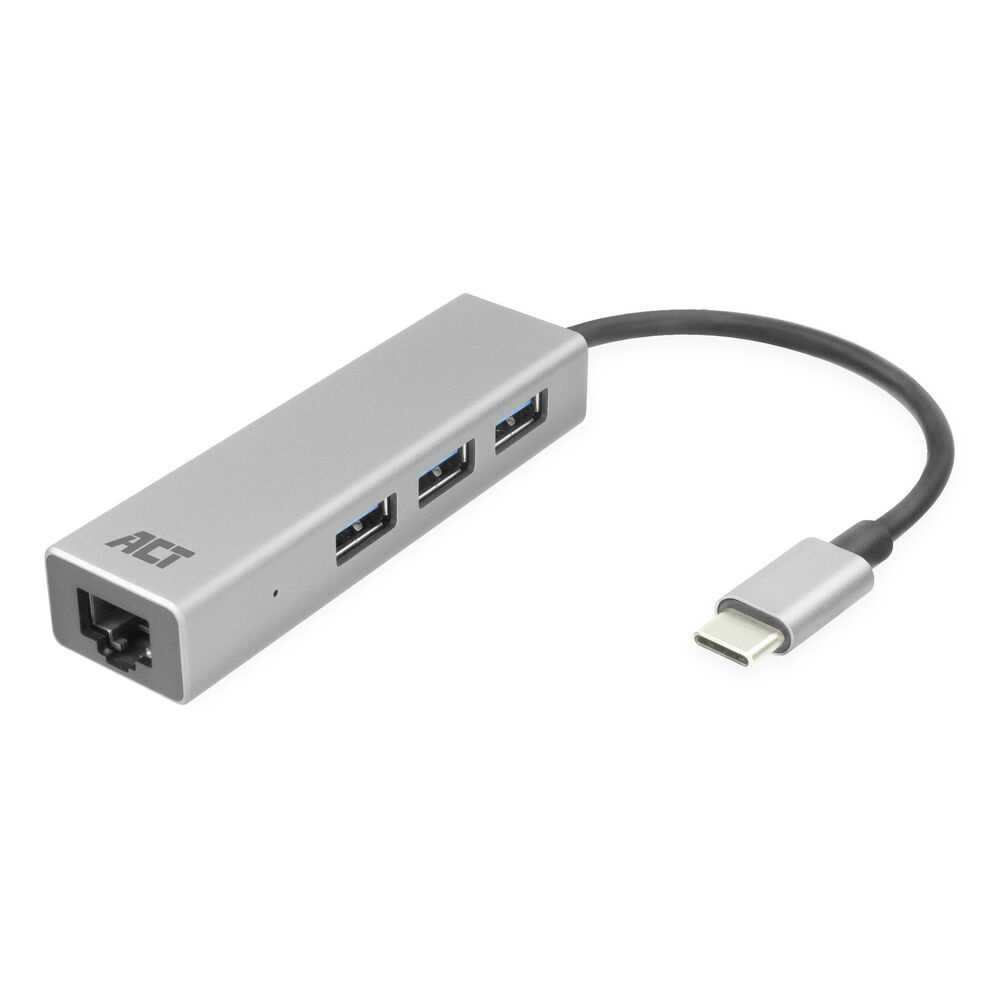 USB-C Hub and Ethernet Adapter 3x USB A female / 1 Gigabit network port