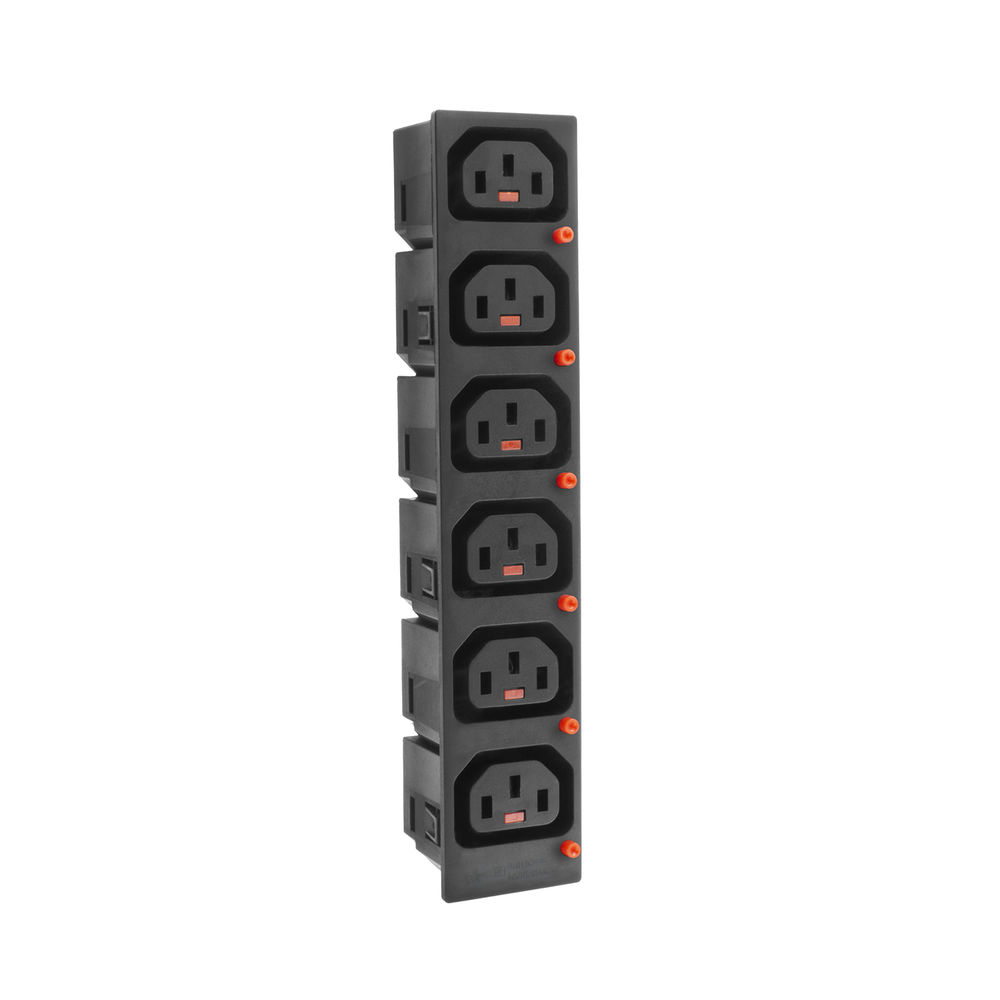 C13 IEC Lock Net Entree (6x outlet) - Black PA135015BK6