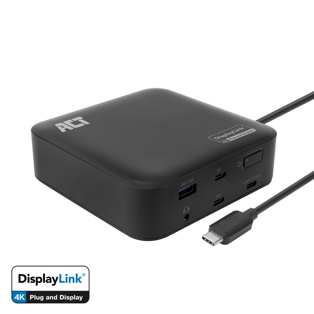 USB-C Docking Station 4K, for 2 HDMI monitors DisplayLink compact model