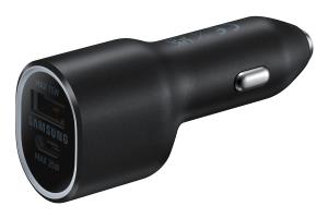 Dual Car Charger + Cable - USB A + USB C - Fast Charging 40w - Black