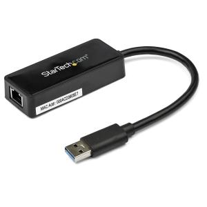 Network Adapter - USB 3.0 To Gigabit Ethernet Adapter Nic W/ USB Port - Black