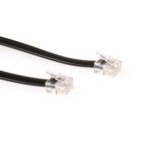 Modular Telephone Cable Rj-12 - Rj-12 Black 1m