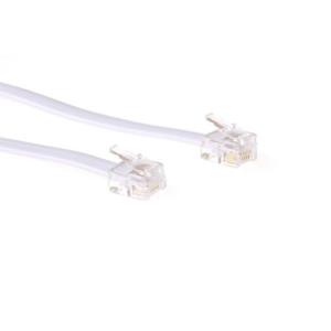 Modular Telephone Cable Rj-12 - Rj-12 White 1m