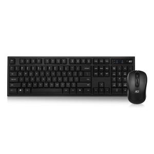 Wireless Keyboard And Mouse USB Nano Receiver Qwerty US/Int'l Black